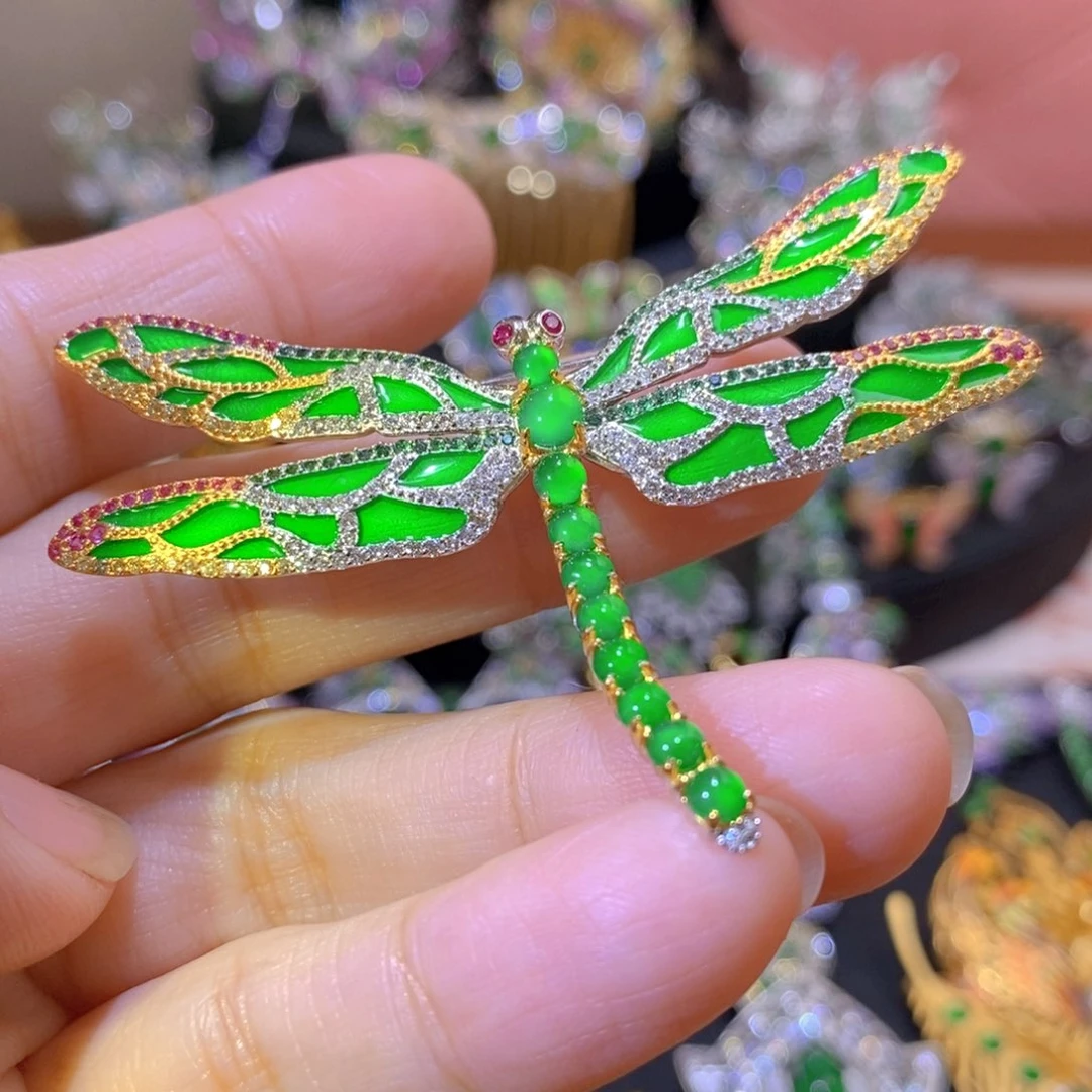 吊坠(不含链)银S925镶嵌翡翠