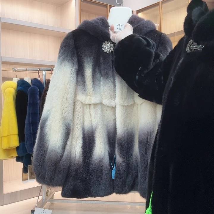 渐变蓝色连帽0669