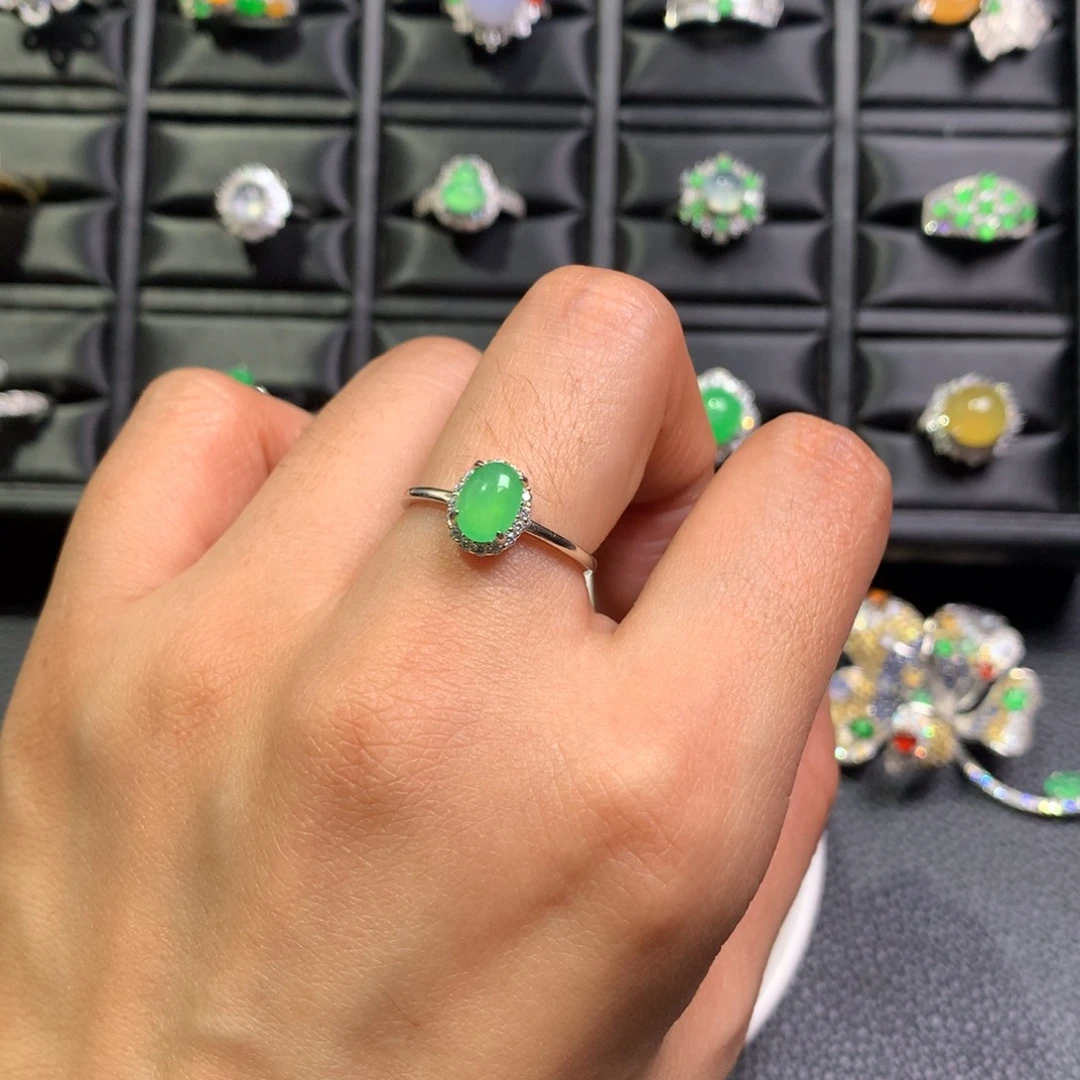 翡翠银S925镶嵌戒指