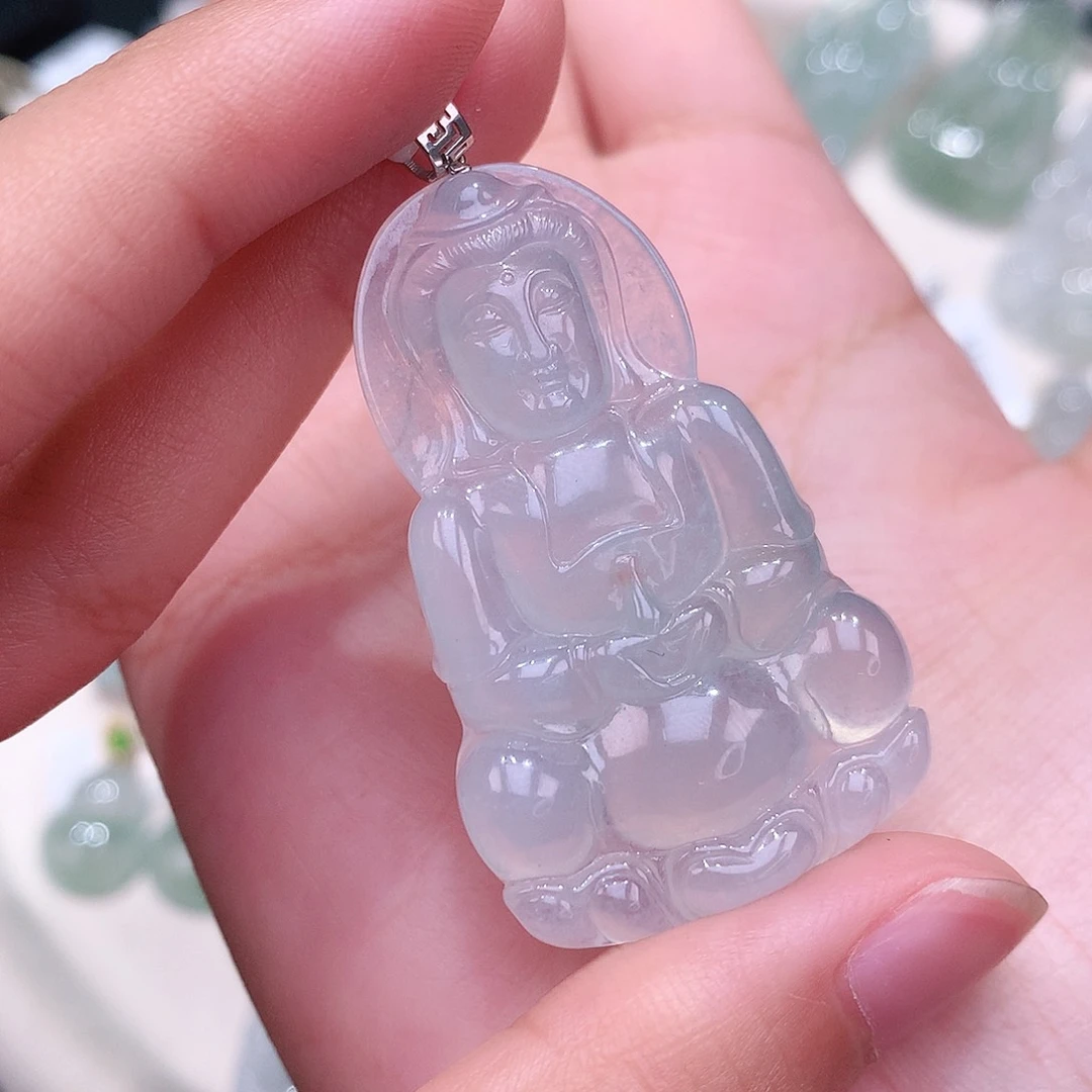 颈饰18K金镶嵌翡翠45.6-27.7-5.9