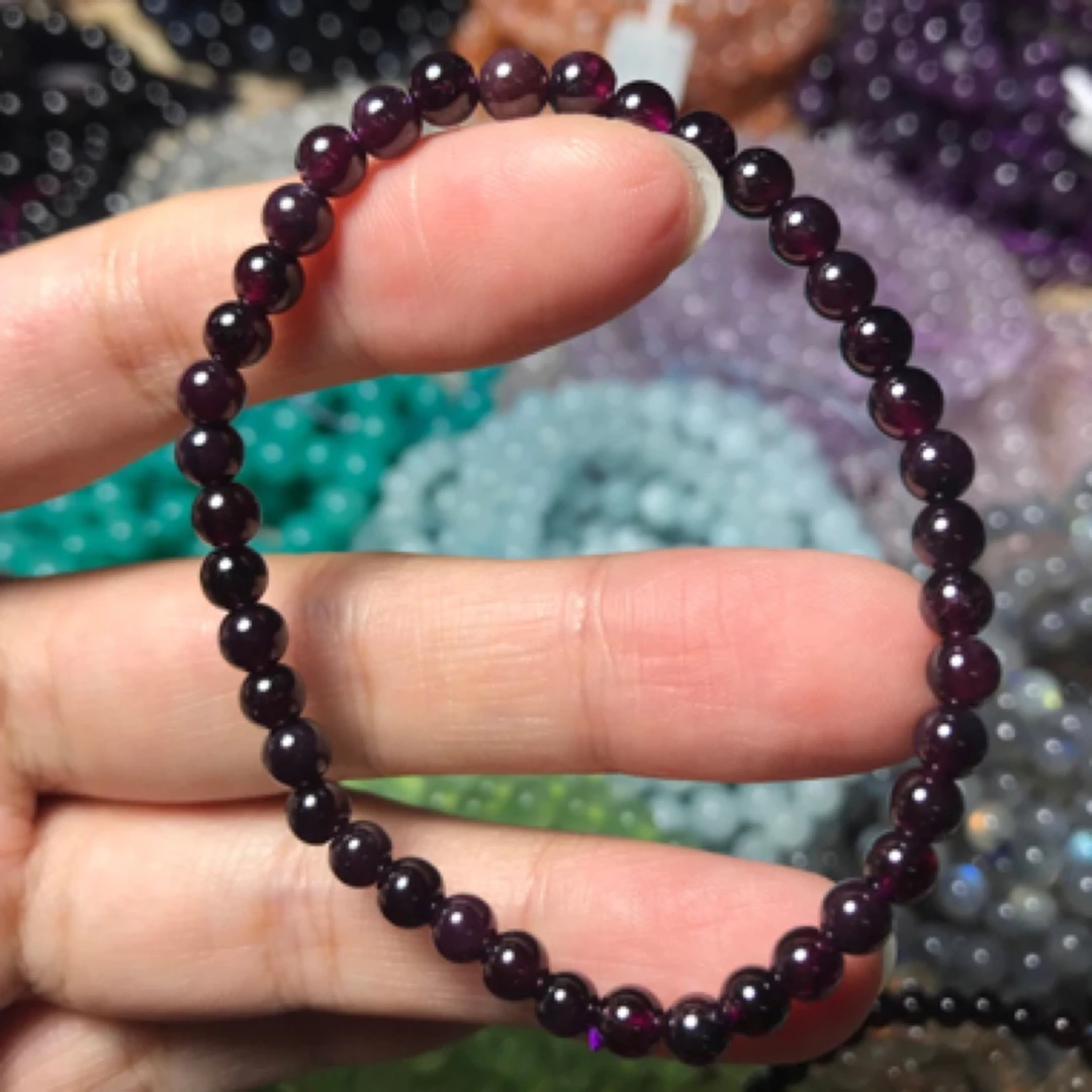天然石榴石手串 紫牙乌卡4M 卡5多样性发