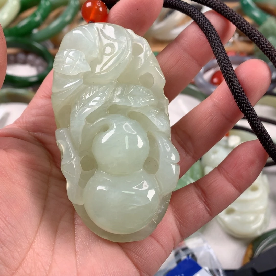 岫玉手把未镶嵌葫芦手把