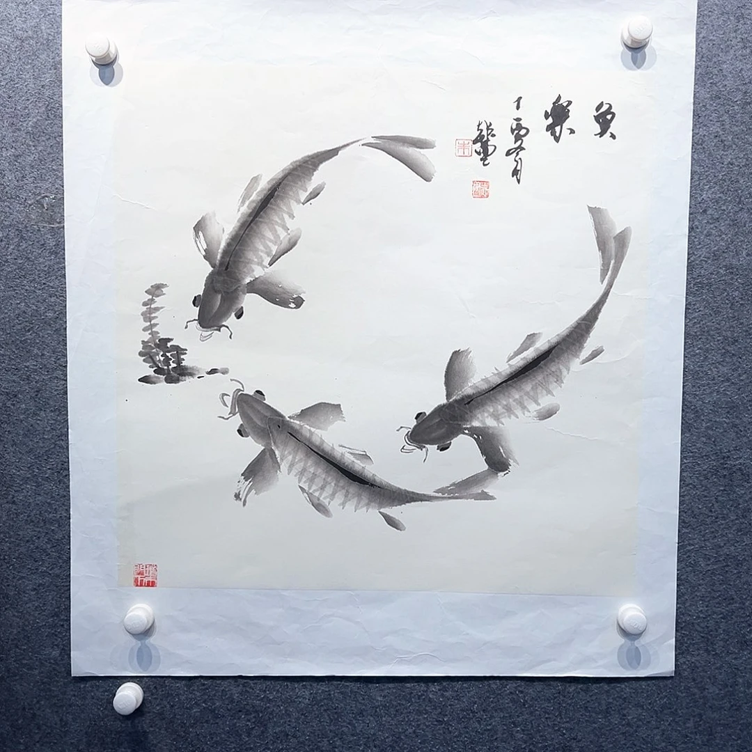国画纯手绘画心原创