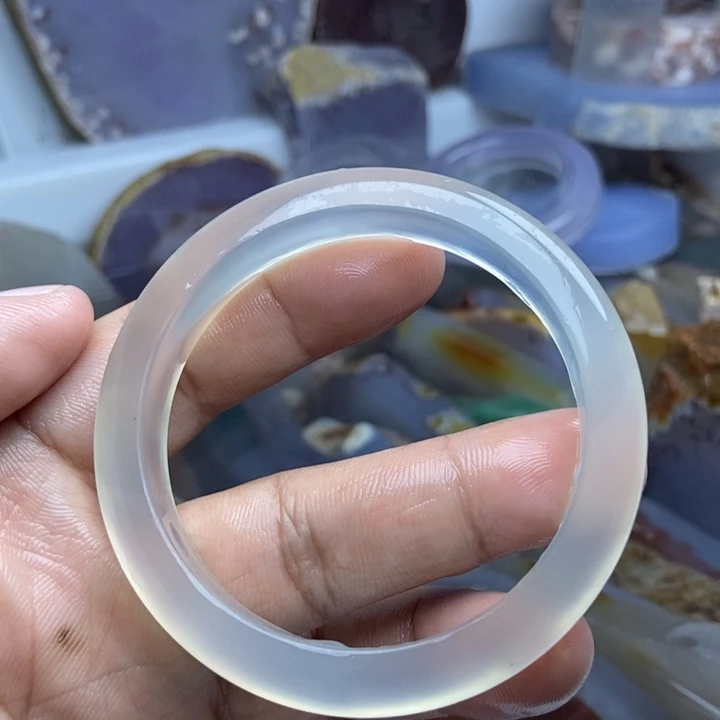 滢***竹玛瑙/玉髓未镶嵌手镯无鉴赏不退换