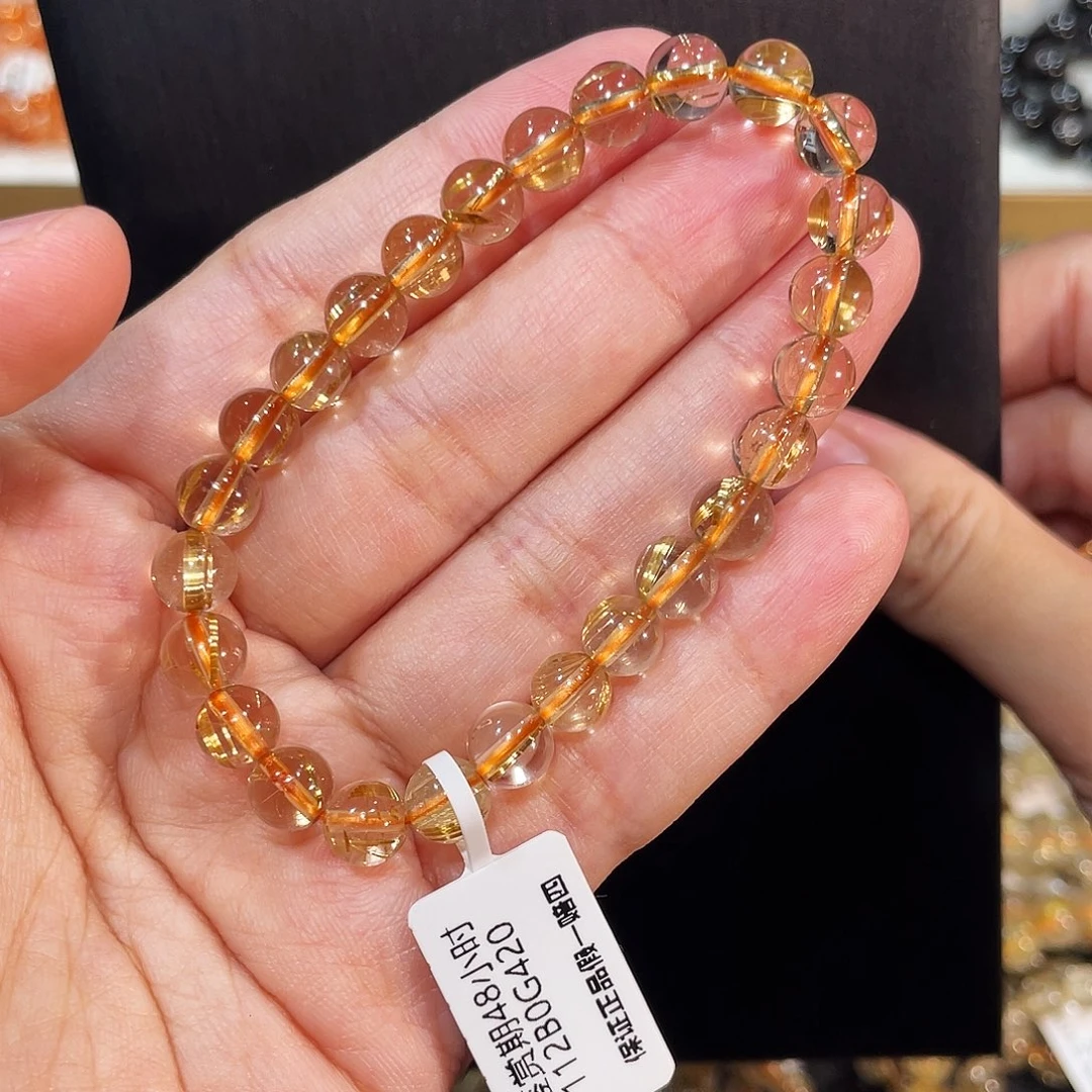 未镶嵌发晶手链全净体钛晶7.4mm