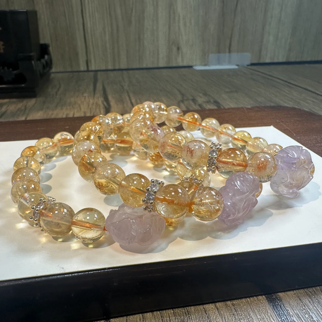 【书记甄选】原创黄水晶单圈手链 多样性发一件 约9mm 3786CC