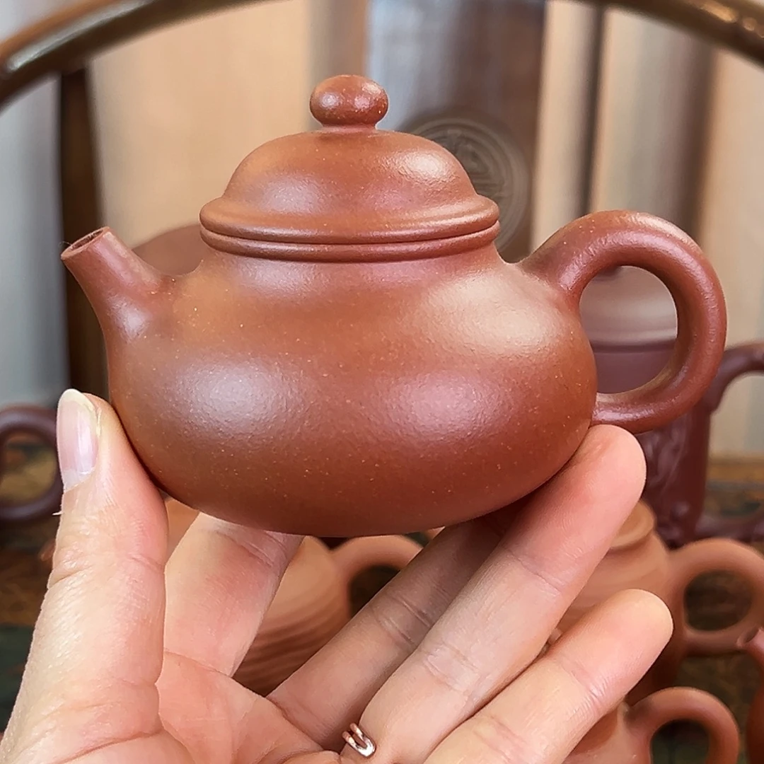 紫砂茶壶精品 容天 红降坡泥 160cc