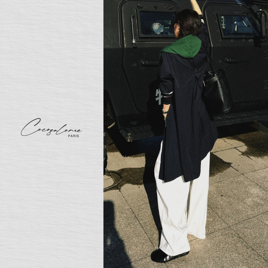 韩彬彬"卢森堡"​翻领廓形挺括不软榻撞色袖口通勤王炸风衣2418-1