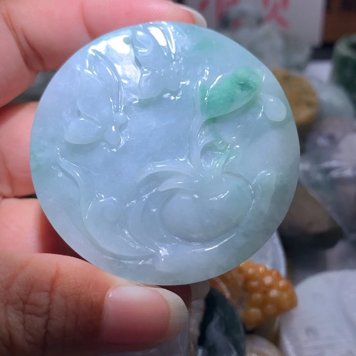 翡翠未镶嵌颈饰保真天然A货翡翠