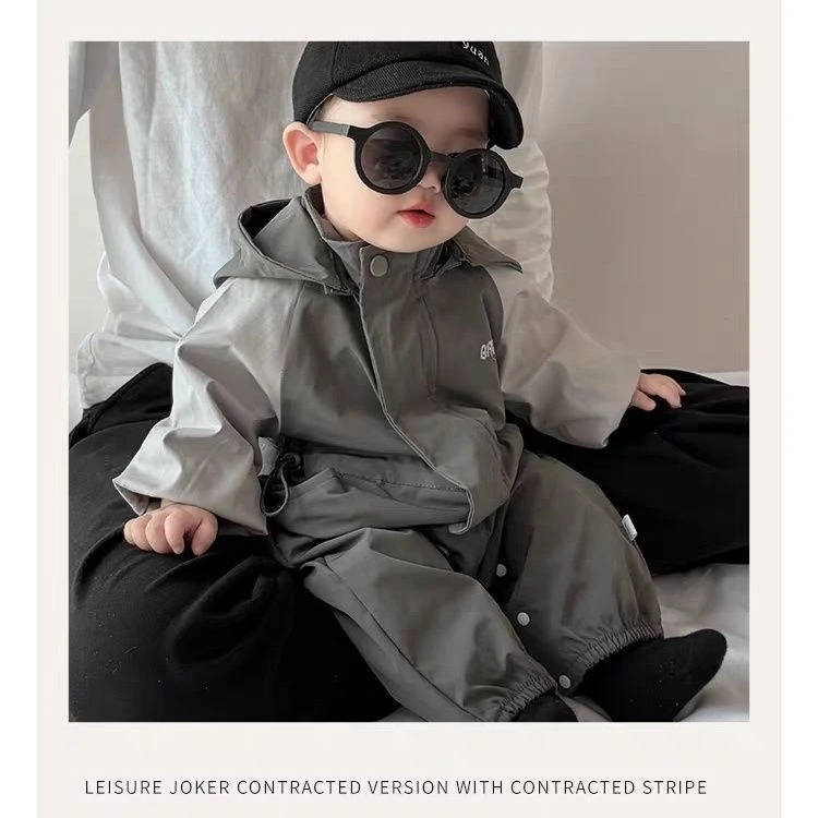 男宝宝连体衣春秋款超萌婴儿衣服秋装外套男婴冲锋衣秋天外出服