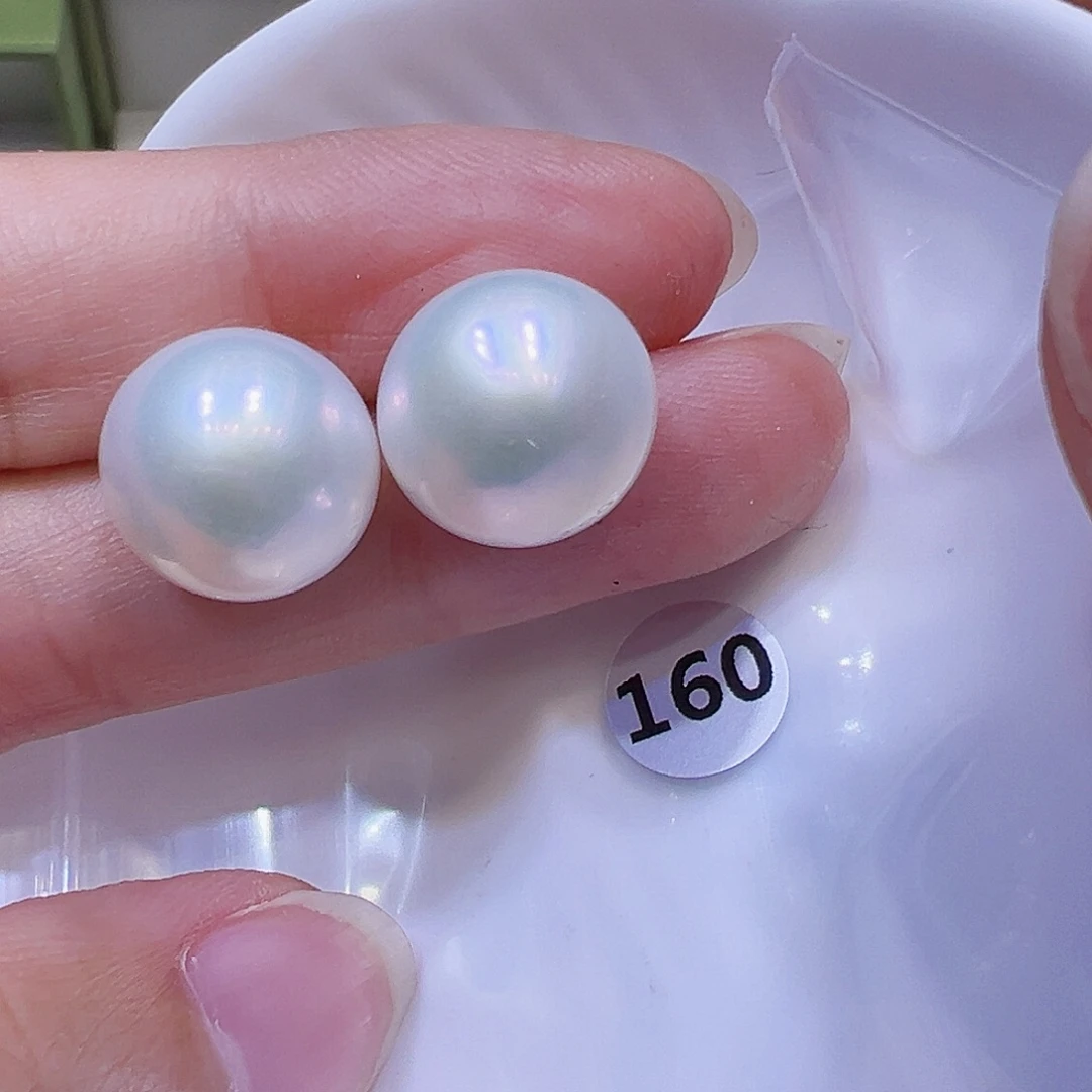 淡水珍珠银S925镶嵌耳饰