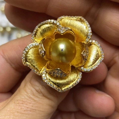 胸针海水珍珠合金