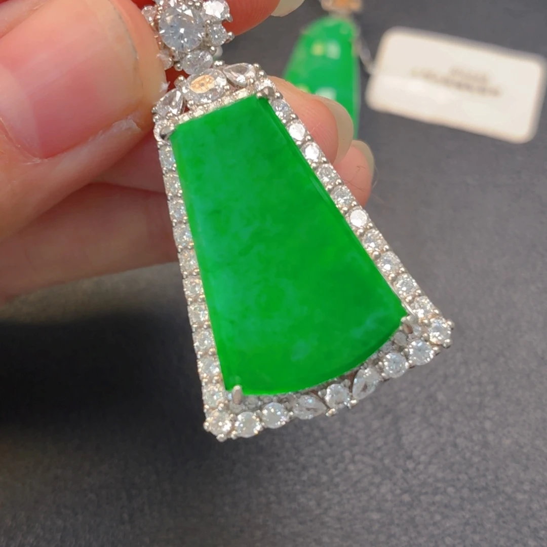 翡翠银S925镶嵌吊坠(不含链)