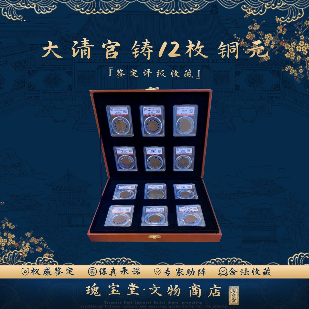 晚清民国12枚官铸铜元 真品保障 评级鉴定