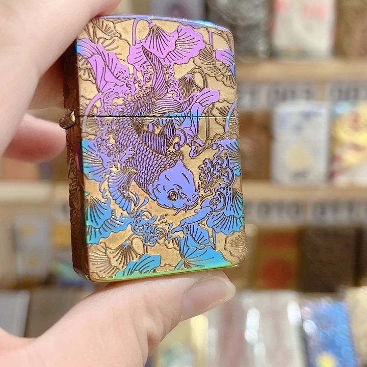 佐罗910彩冰精雕年年有鱼火机