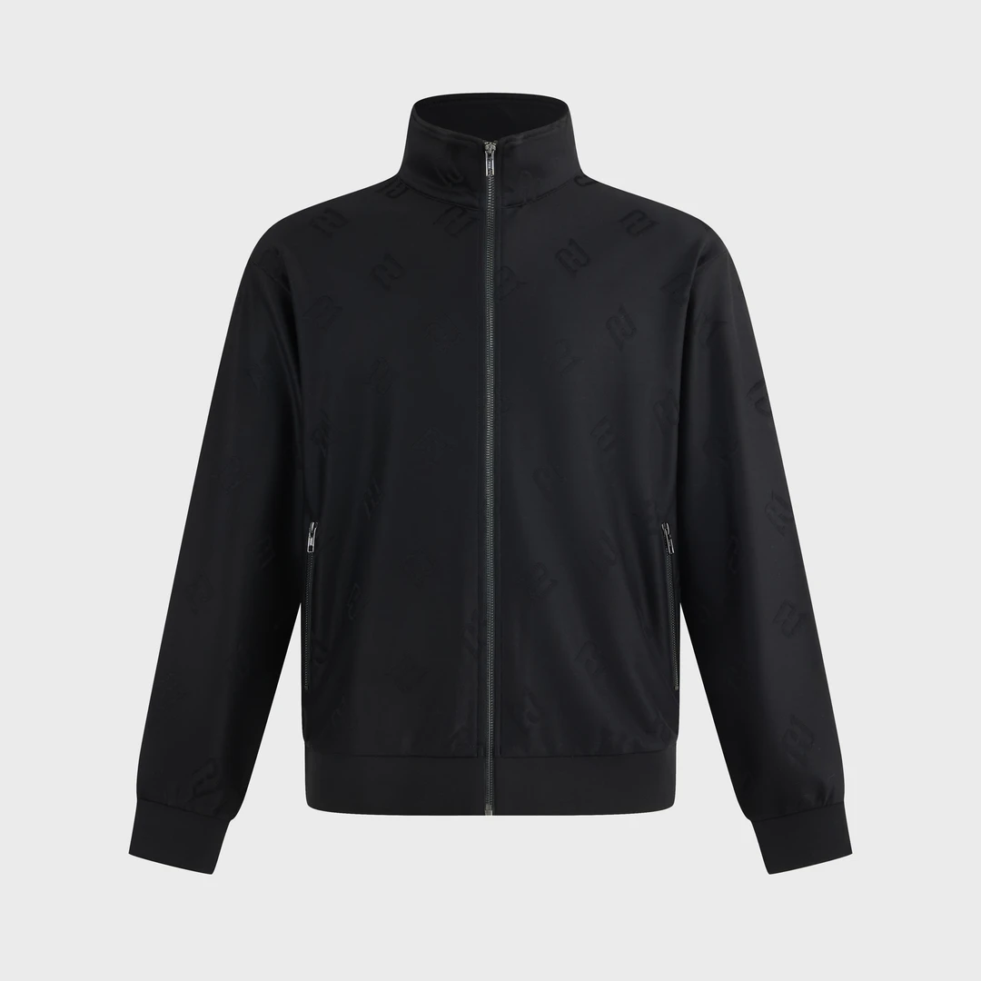 秋冬磨毛提花立领拉链上衣外套休闲百搭运动男士上衣茄克