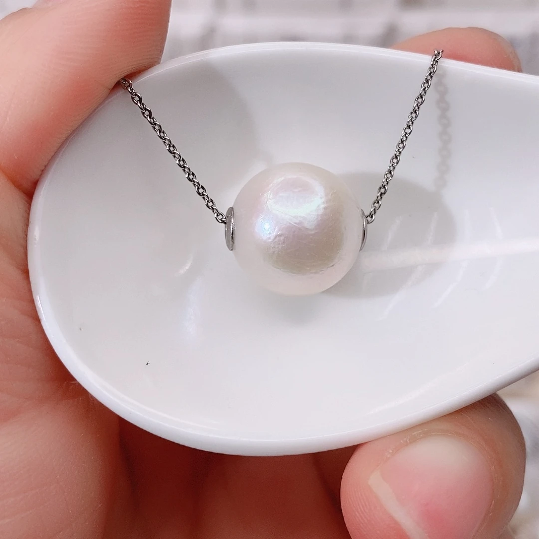 颈饰银S925镶嵌淡水珍珠