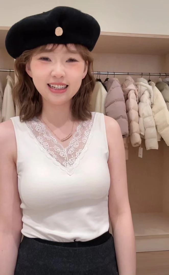 甜甜【自留美背】磨毛蕾丝~保暖冬季暖背打底背心S2061