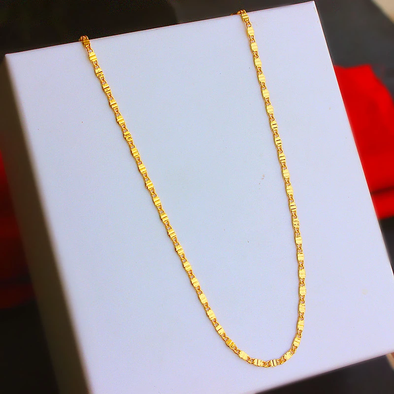 铜合金项链 加长大码项链胖人50厘米粗脖子胖MM颈链子扁平闪切面