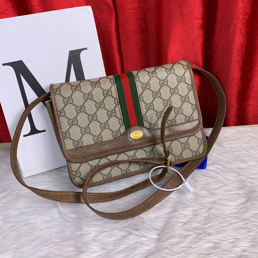 95新 GUCCI/古驰 老花金扣信封包/FYWJ09705009/5009
