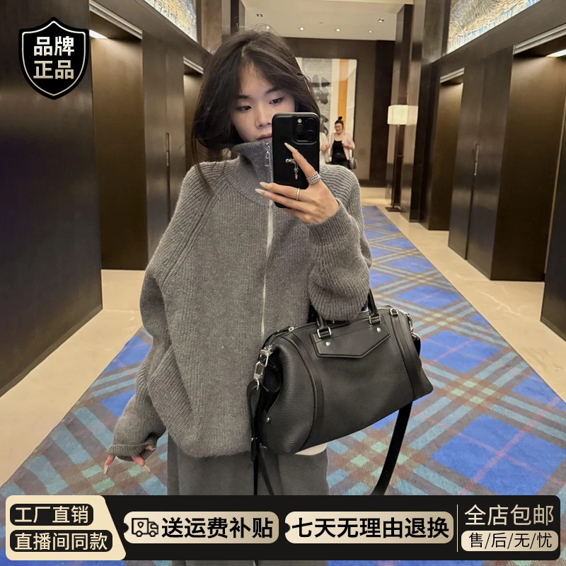 韩系慵懒风软糯毛衣女秋冬新款宽松显瘦针织衫上衣设计感小众洋气