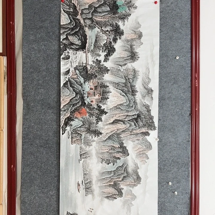 国画手绘国画云峰千里秀