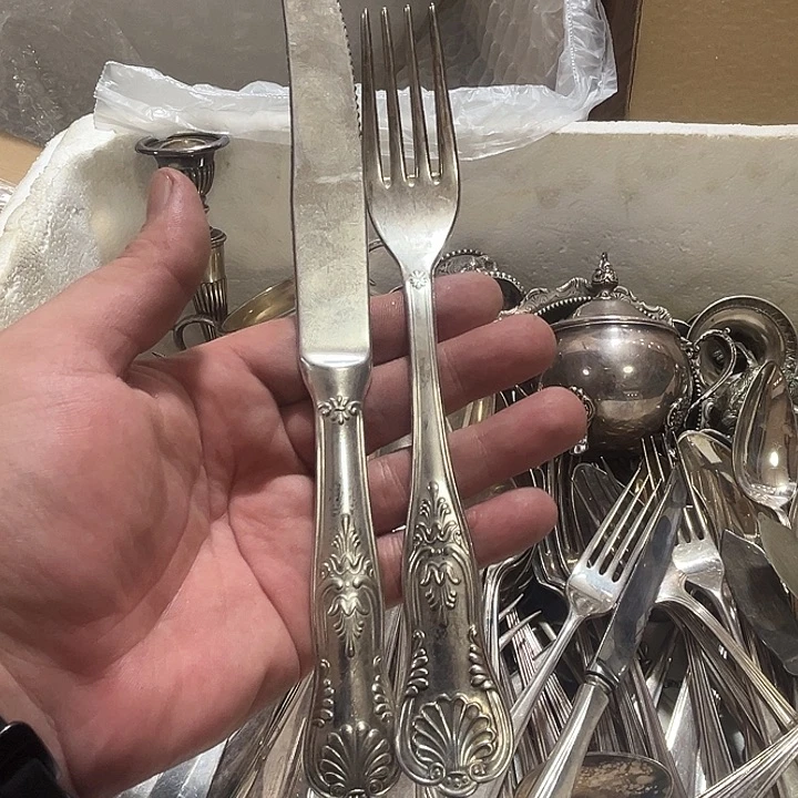 步***弓贵金属欧洲中古老物件叉刀