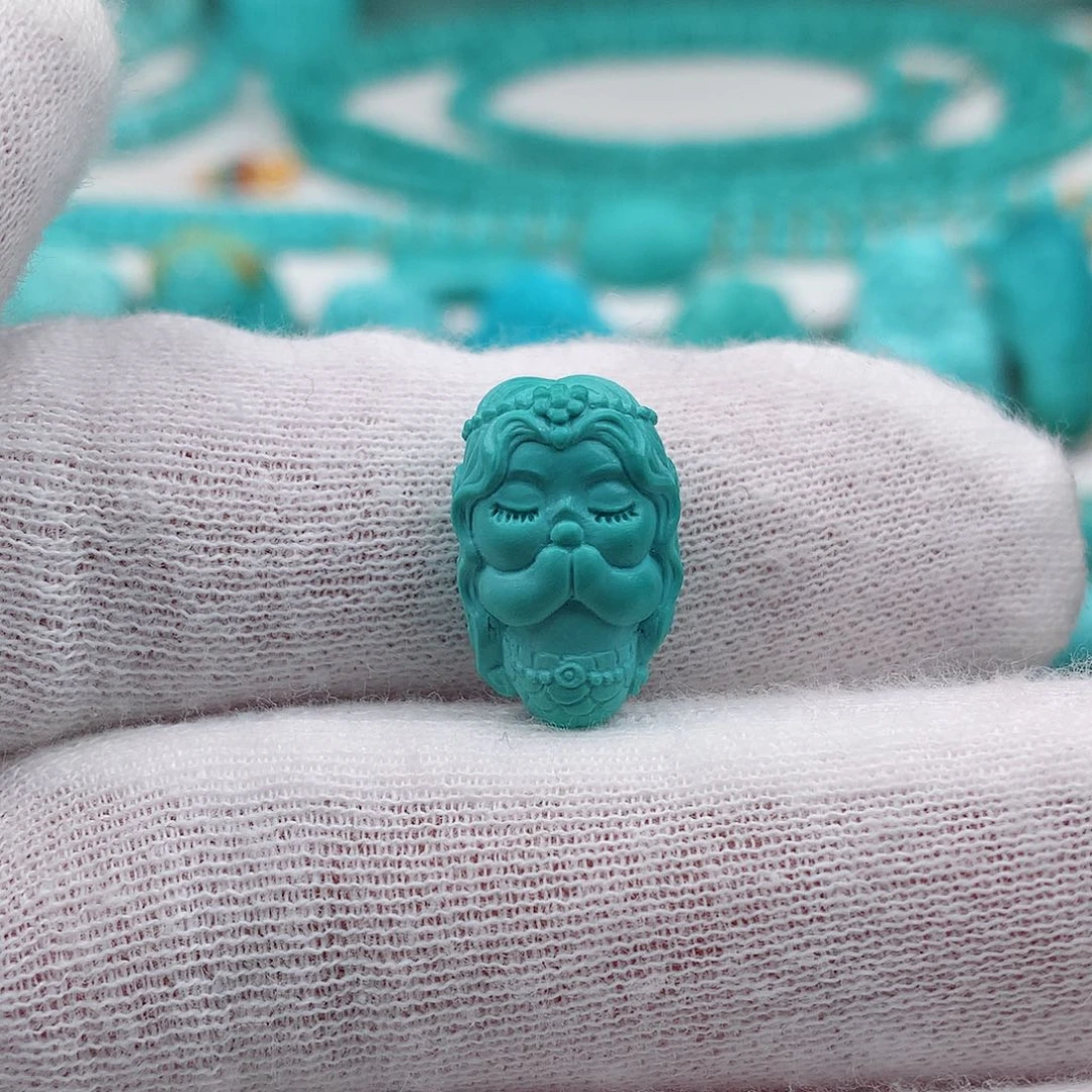 绿松石未镶嵌美人鱼2.33克