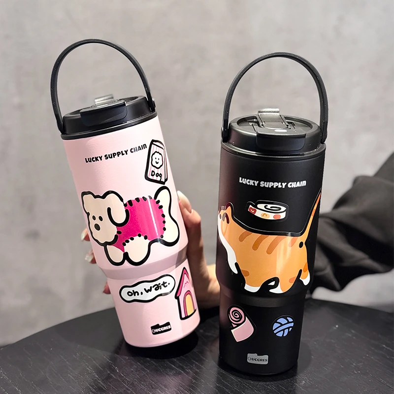 绚青巨无霸保温杯女生大容量咖啡保冷水杯子车载便携随行水杯子男