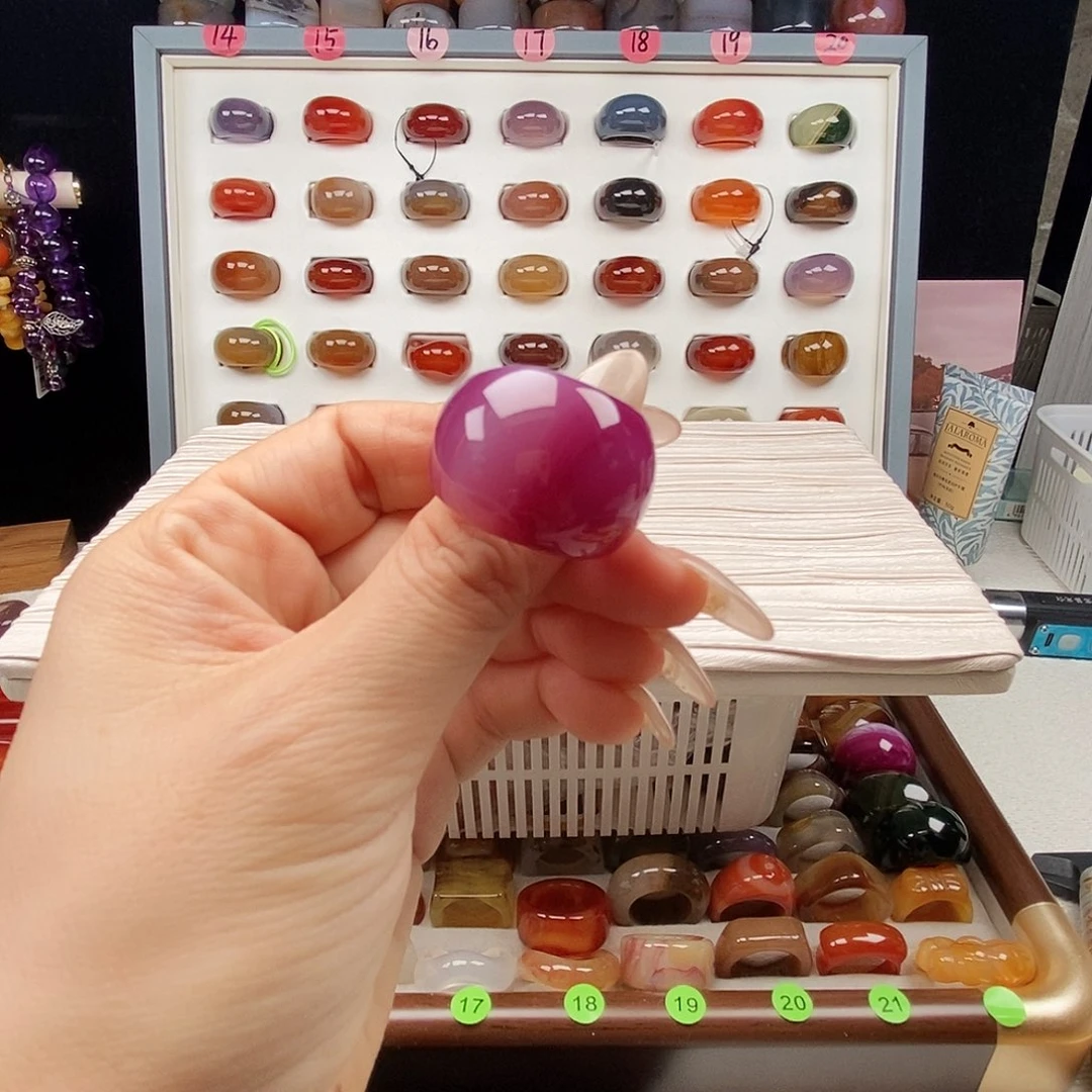 紫***香玛瑙/玉髓合金戒指