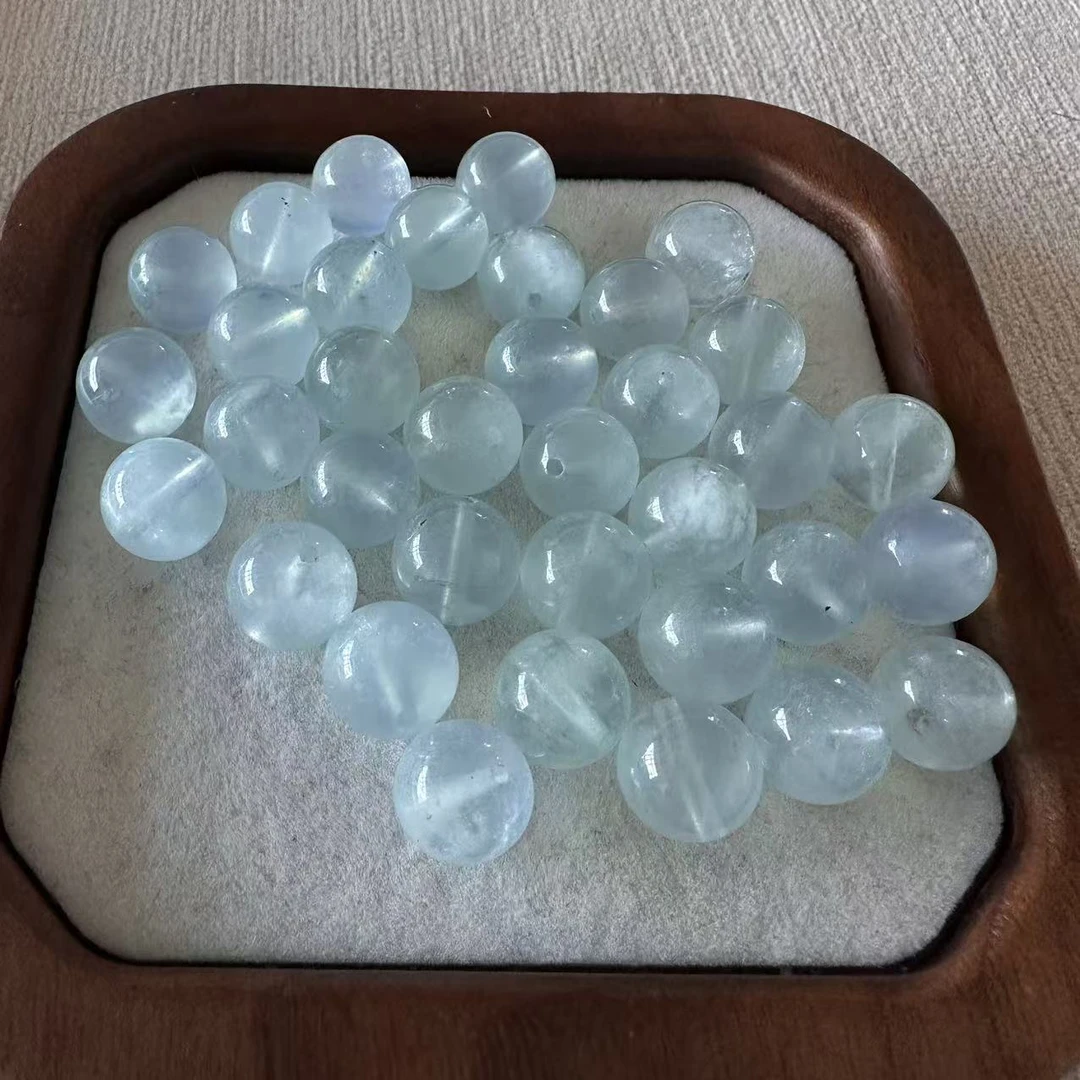 海蓝宝冰川蓝润体散珠水晶手串配珠DIY手串配珠