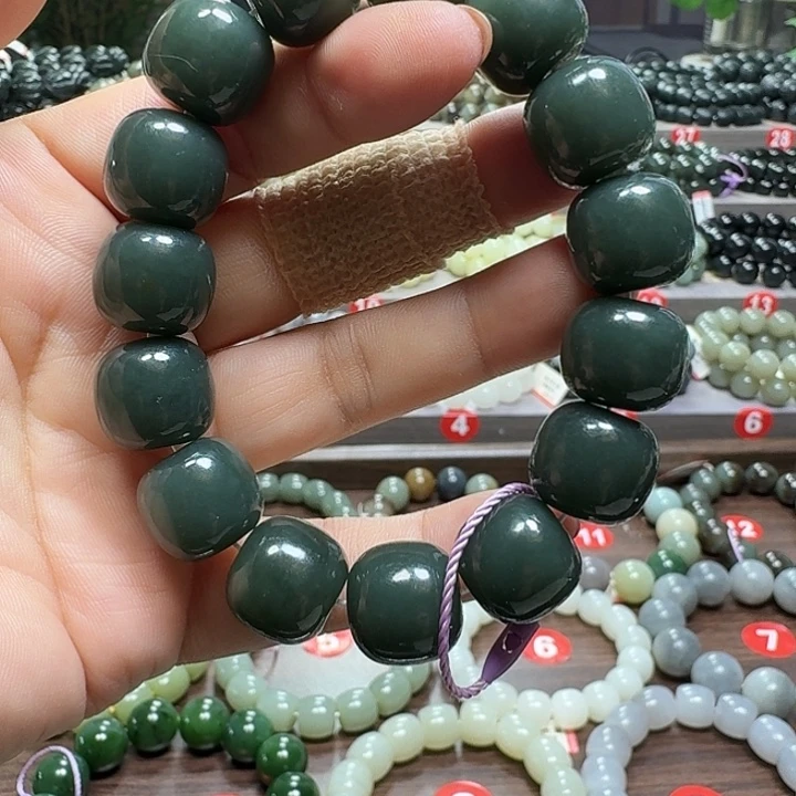 未镶嵌手链和田玉新疆且末蓝老型卡16