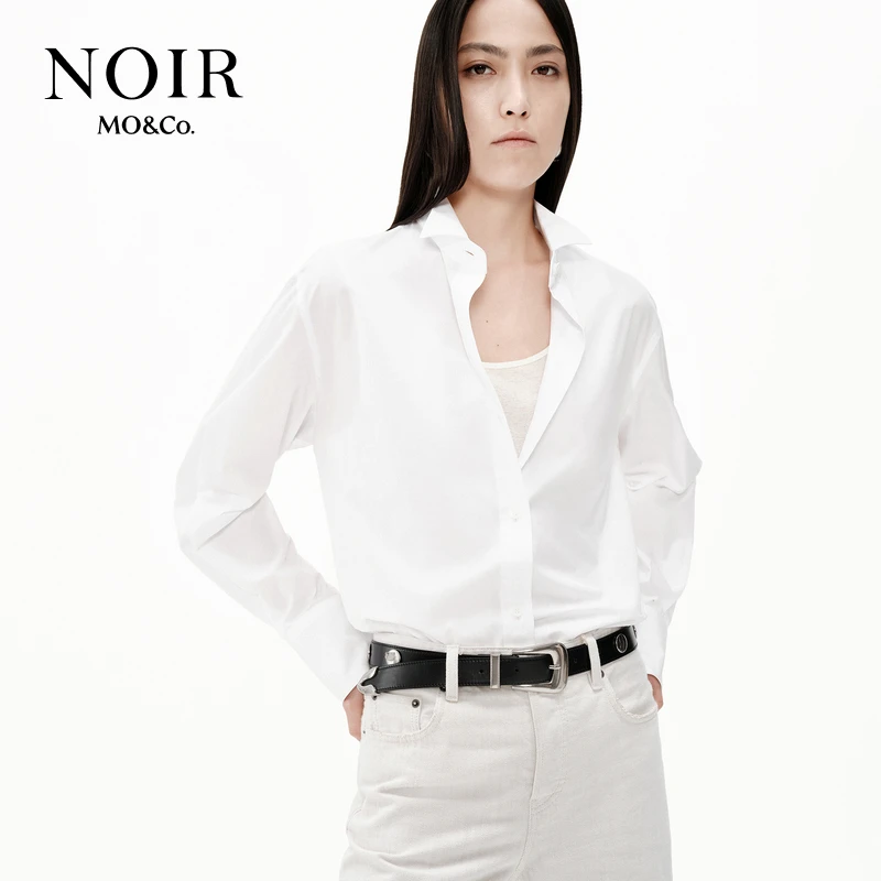 【NOIR系列】MOCO衬衫意大利工艺高支棉燕子领白色中性MBE1SHT015