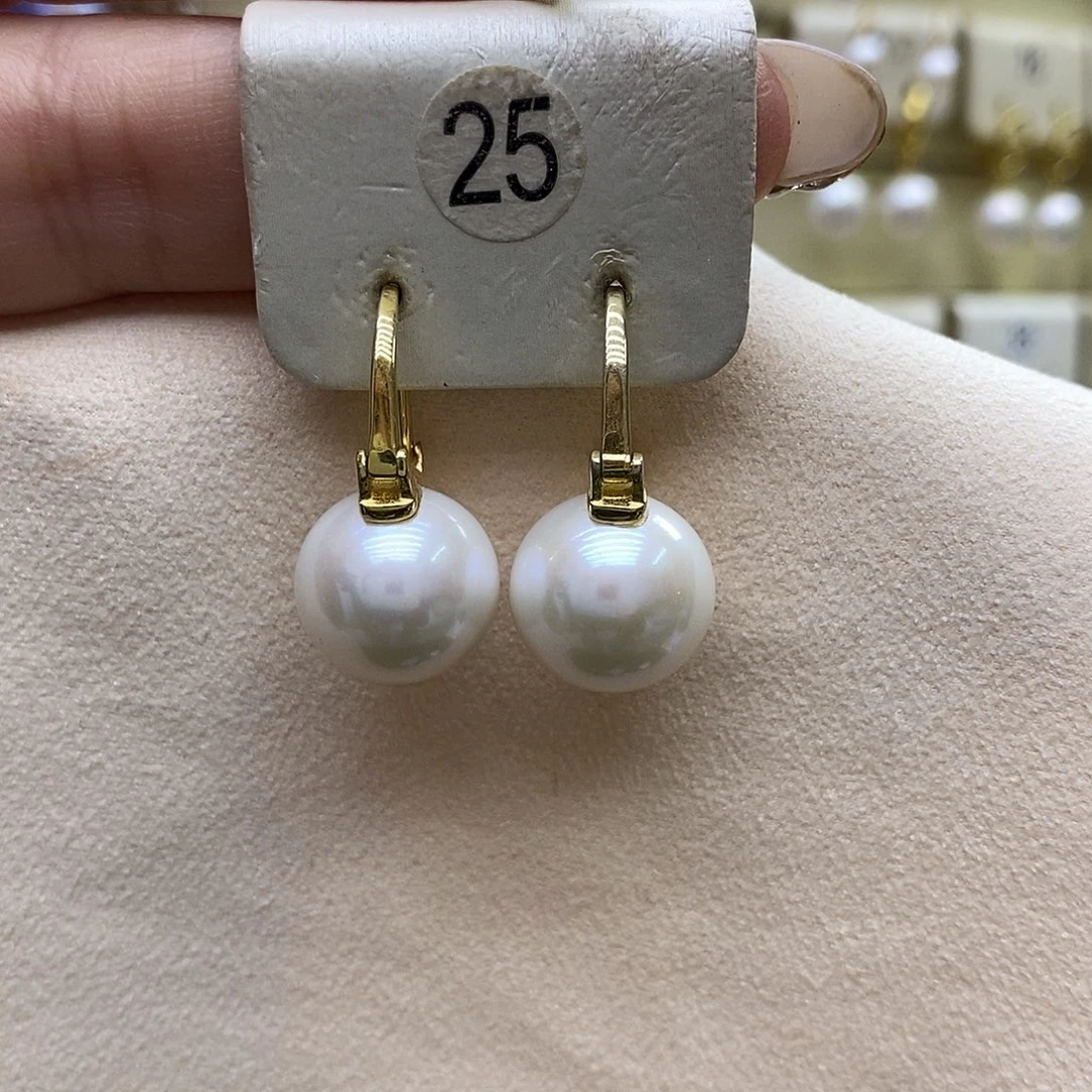 银S925镶嵌淡水珍珠耳饰