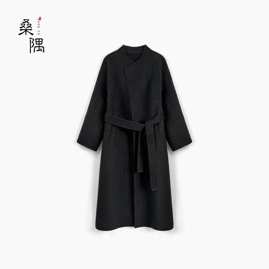 《优雅主义》新款羊毛外套长款大衣9890