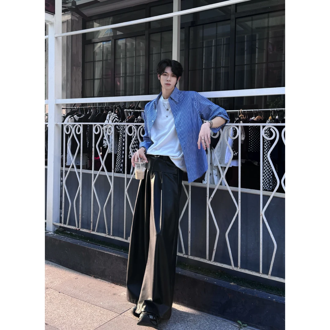 《南的衣橱》衬衫条纹设计感韩系小众宽松韩版休闲长袖