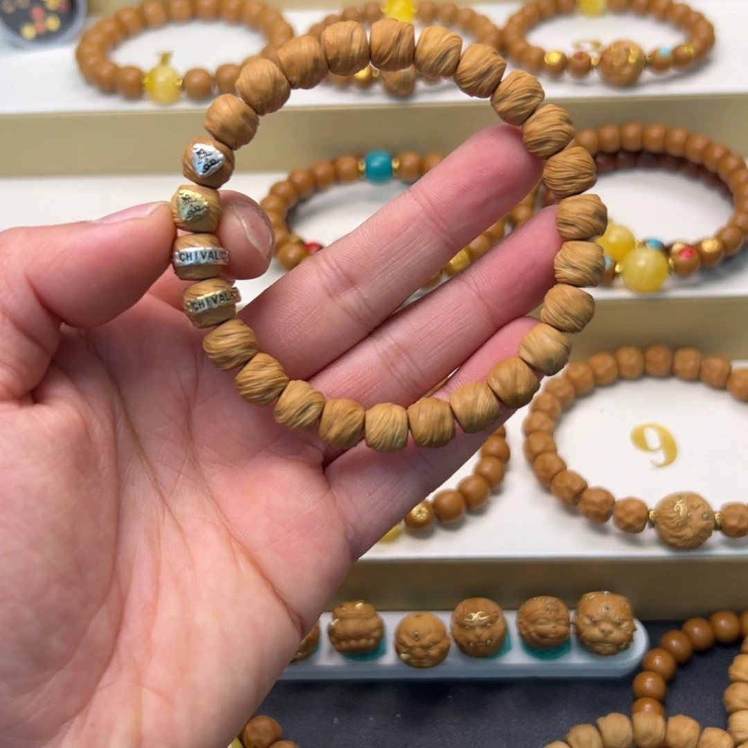 猴头核桃吊坠鬼印镶嵌9➕ 原色精工