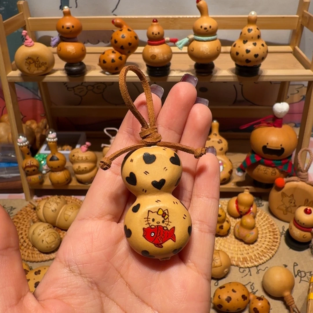 木夹扁葫芦烙画 小猫