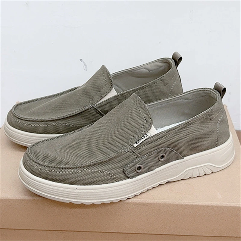 夏季新款老北京布鞋男款一脚蹬开车男鞋透气软底中老年休闲鞋男