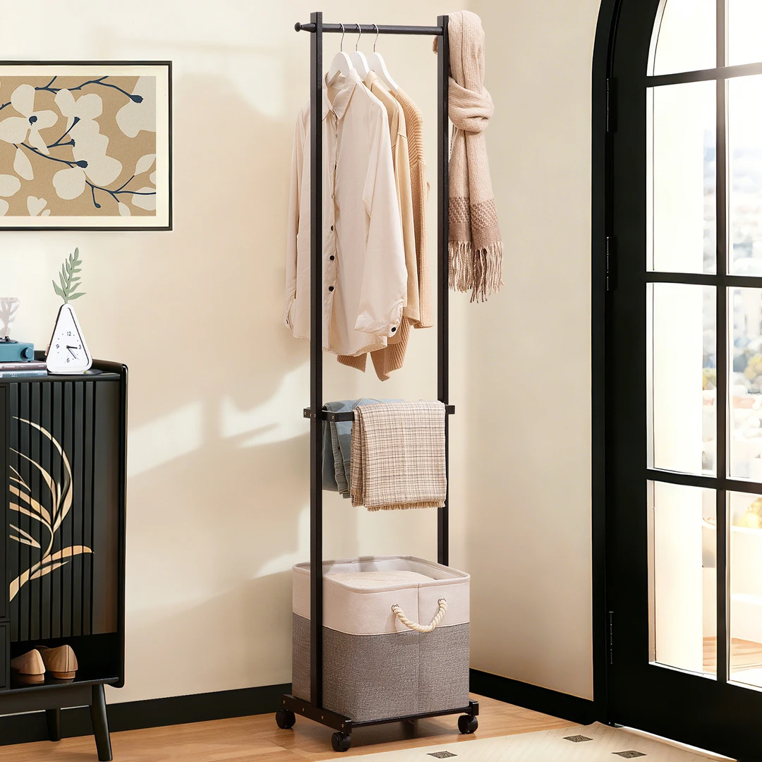 挂衣架落地式卧室衣帽架子床尾晚上放衣服神器2025新款衣柜开放式