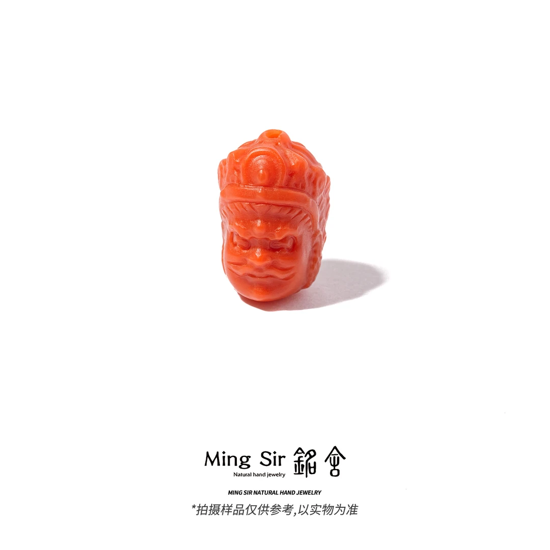 【铭舍】天然南红玛瑙雕刻版黄财神配饰文玩珠宝玉石