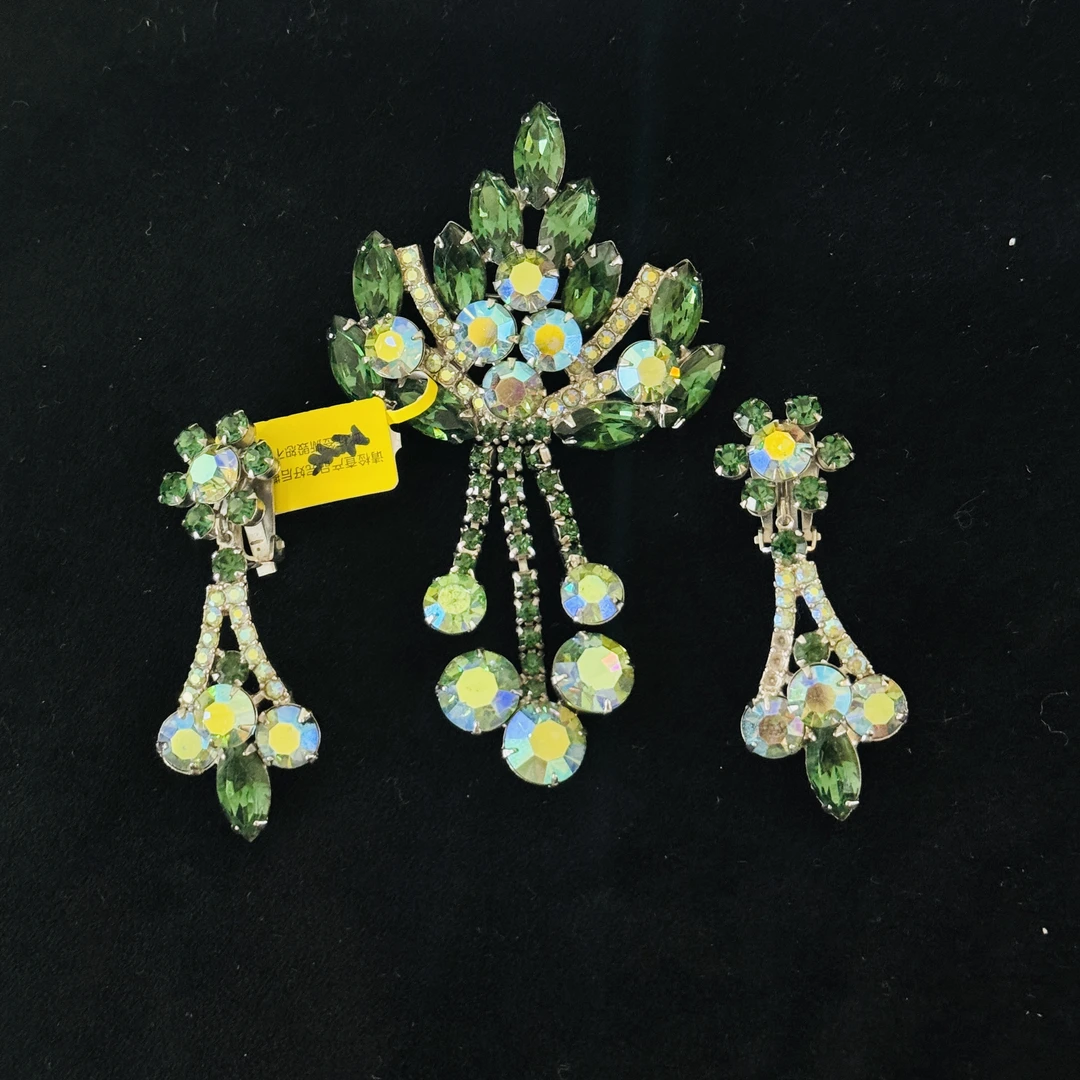 合金胸针 LL 中古首饰vintage Juliana朱丽安娜莱茵石胸针套装