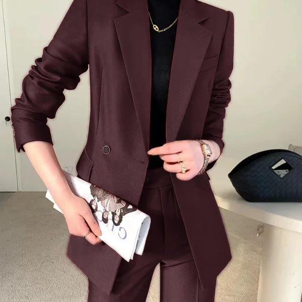 〈纪朵研〉1369西服女春季韩版显瘦时尚百搭休闲高级感套装