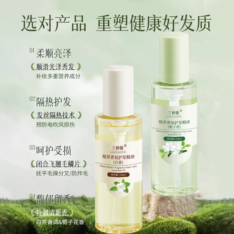 护发精油女干枯防毛躁顺头发护理留香卷柔香氛精油栀子花白茶花香