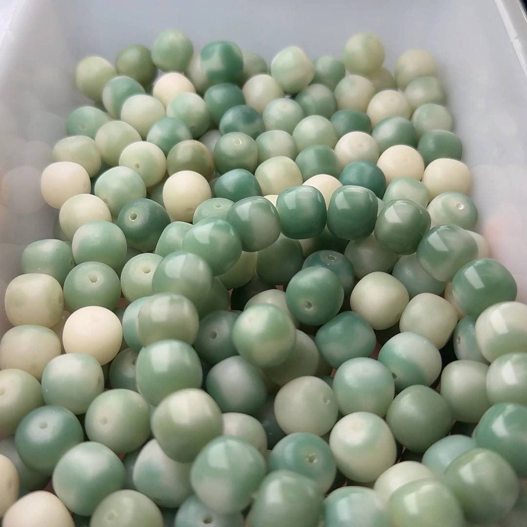 菩提根/象牙果吊坠50 颗湖水绿花皮 13 桶