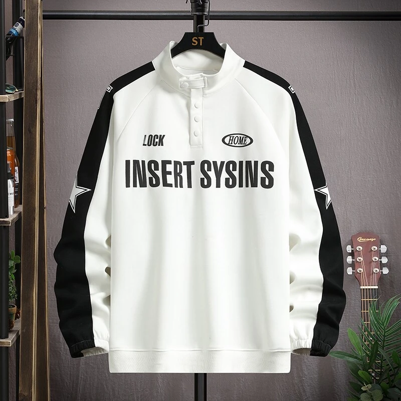 春秋青少年初高中学生大童男孩运动帅气百搭卫衣立领潮流休闲上衣