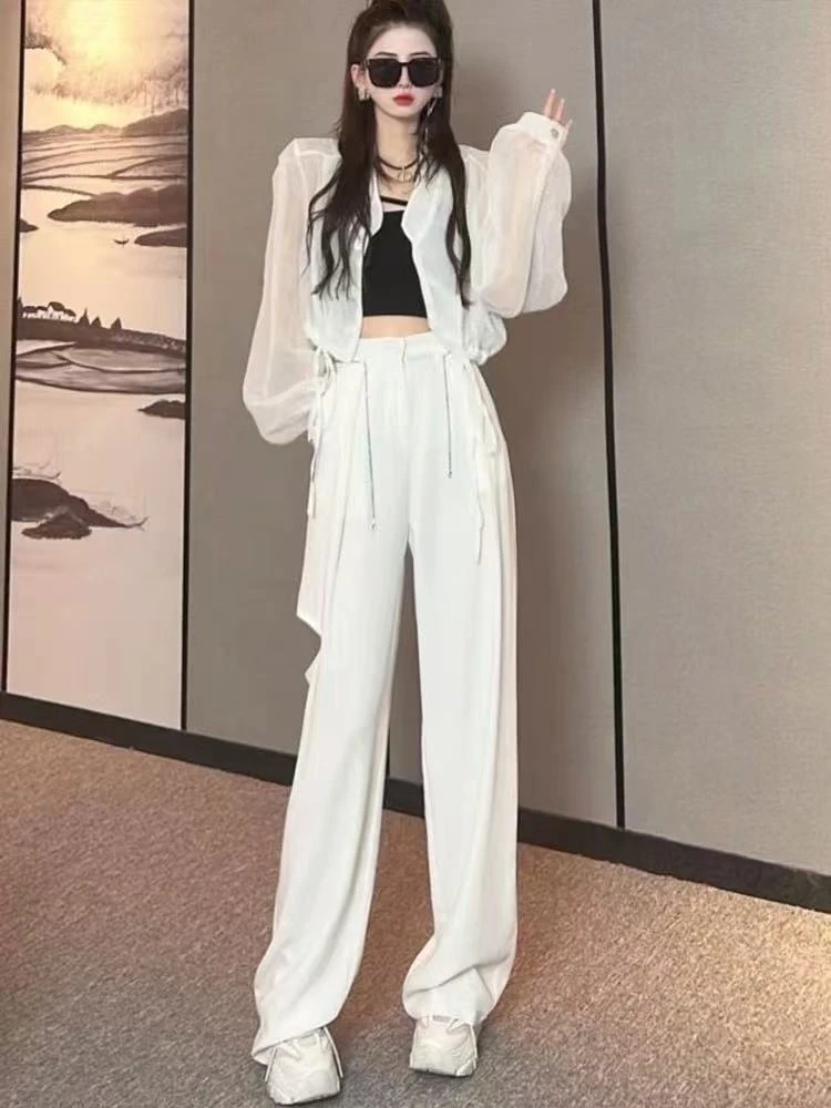 5059 春夏季薄款黑色长袖防晒短外套纯欲风