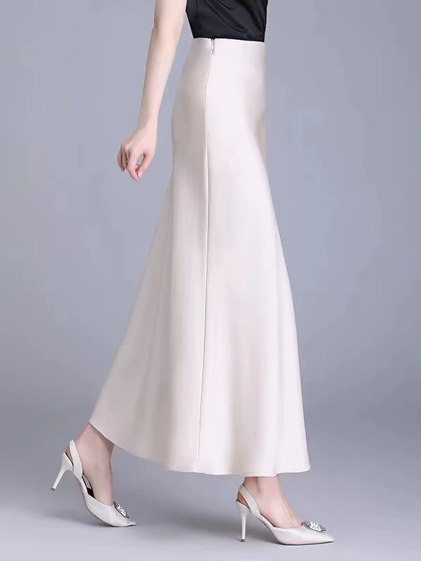 2025春夏新款名媛法式气质高级感醋酸半身裙810