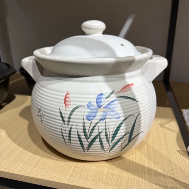 景德镇珍宝砂锅2420白兰花7.5升