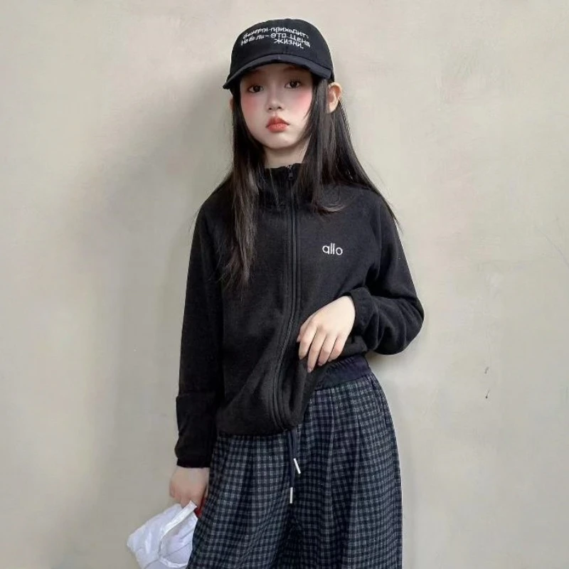 女童秋装外套2025新款儿童超好看女孩时尚洋气休闲黑色炸街上衣